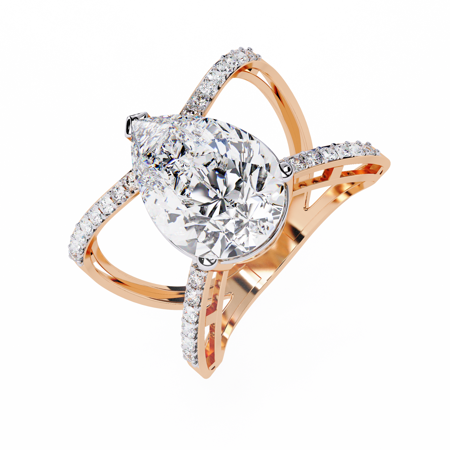 nova criss cross lab grown diamond ring
