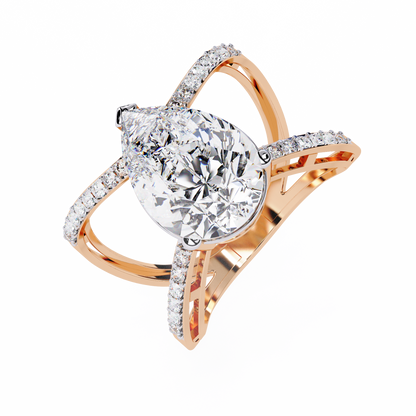 Nova Criss Cross Lab Grown Diamond Ring