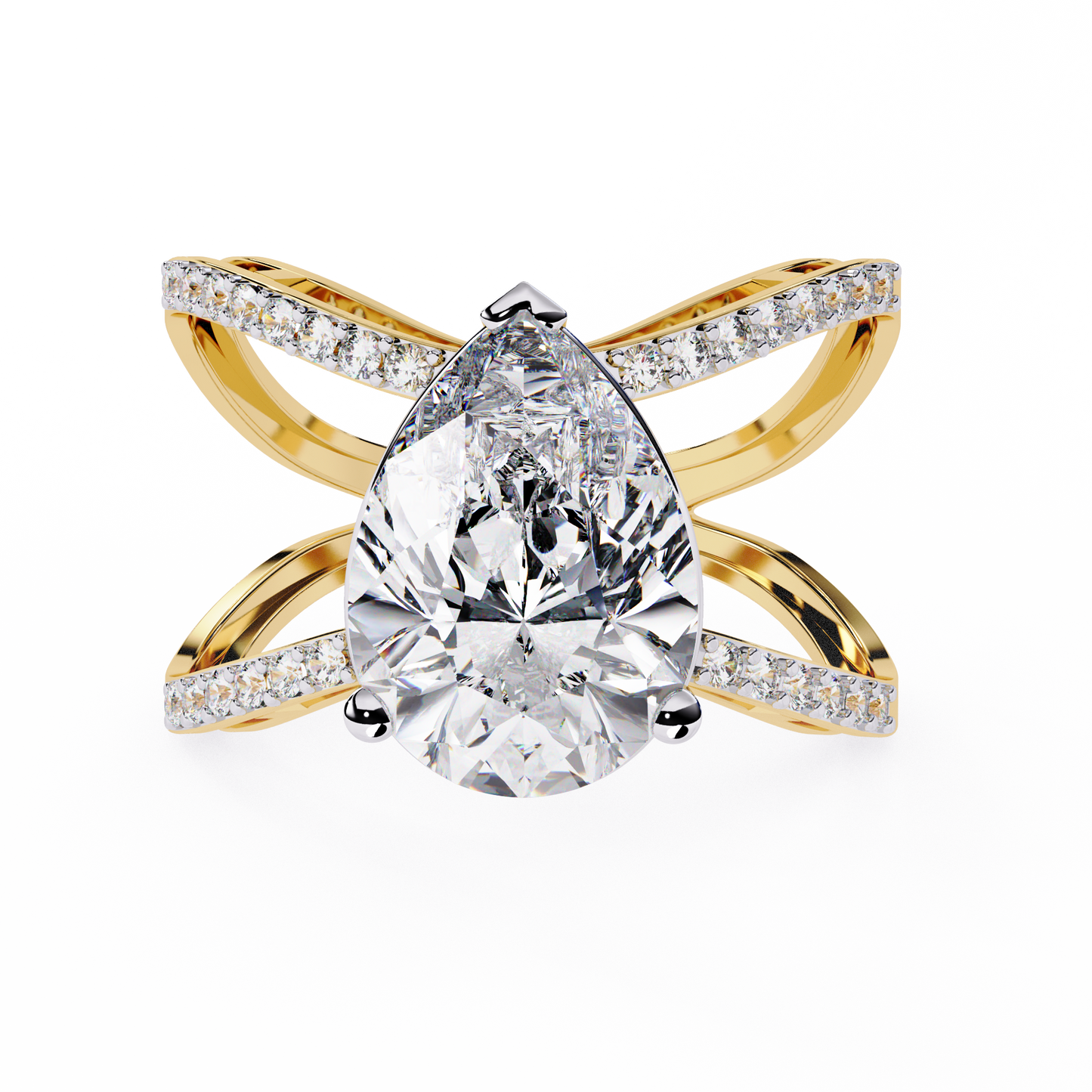 nova criss cross lab grown diamond ring