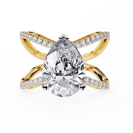 Nova Criss Cross Lab Grown Diamond Ring