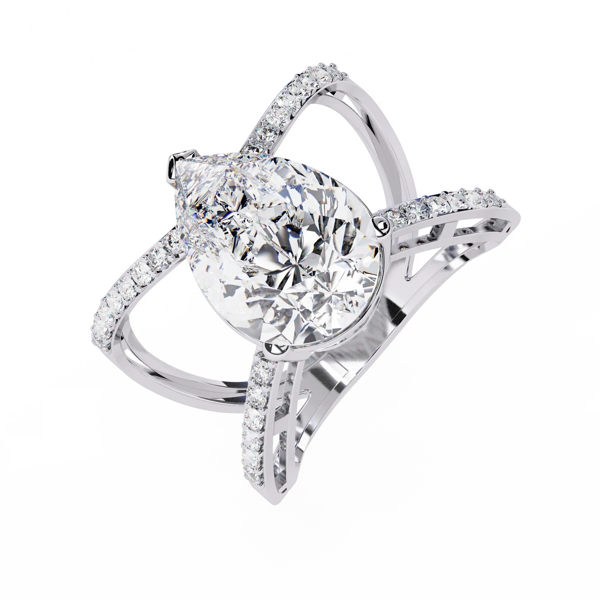 Nova Criss Cross Lab Grown Diamond Ring - Ophiratbf