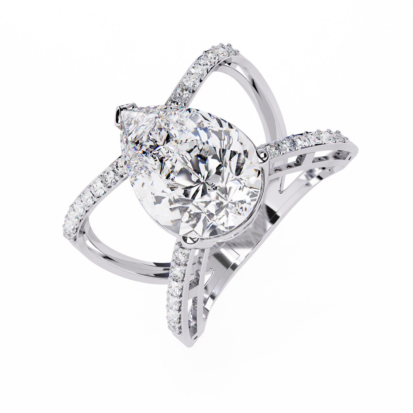 nova criss cross lab grown diamond ring