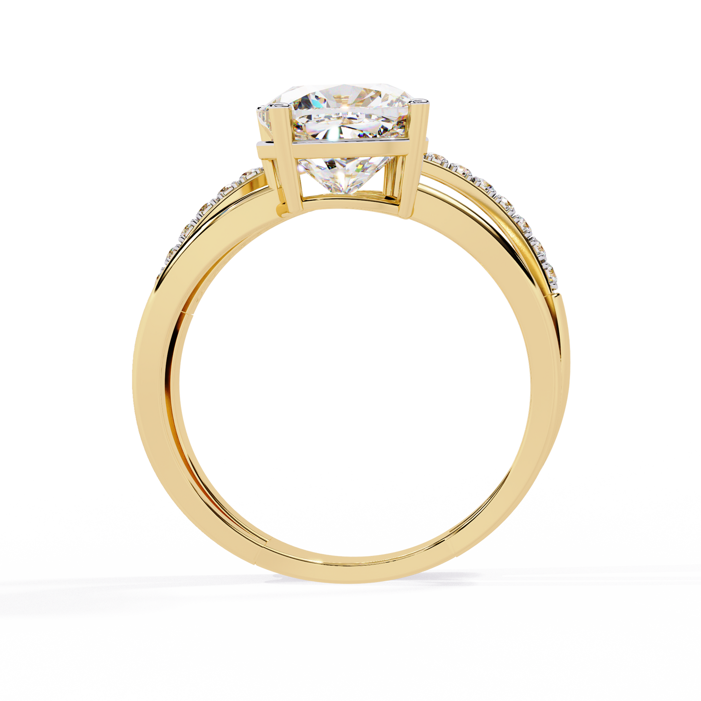 ascent cushion lab grown diamond ring