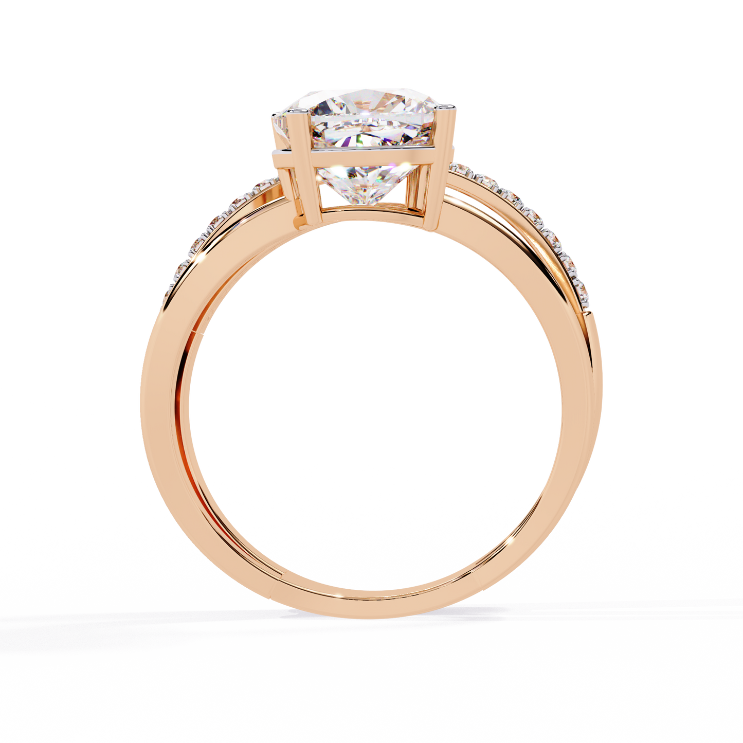 ascent cushion lab grown diamond ring