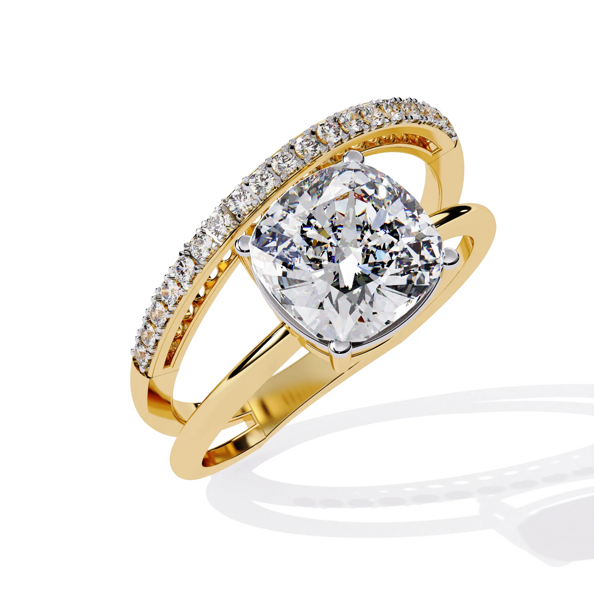 Ascent Cushion Lab Grown Diamond Ring - Ophiratbf