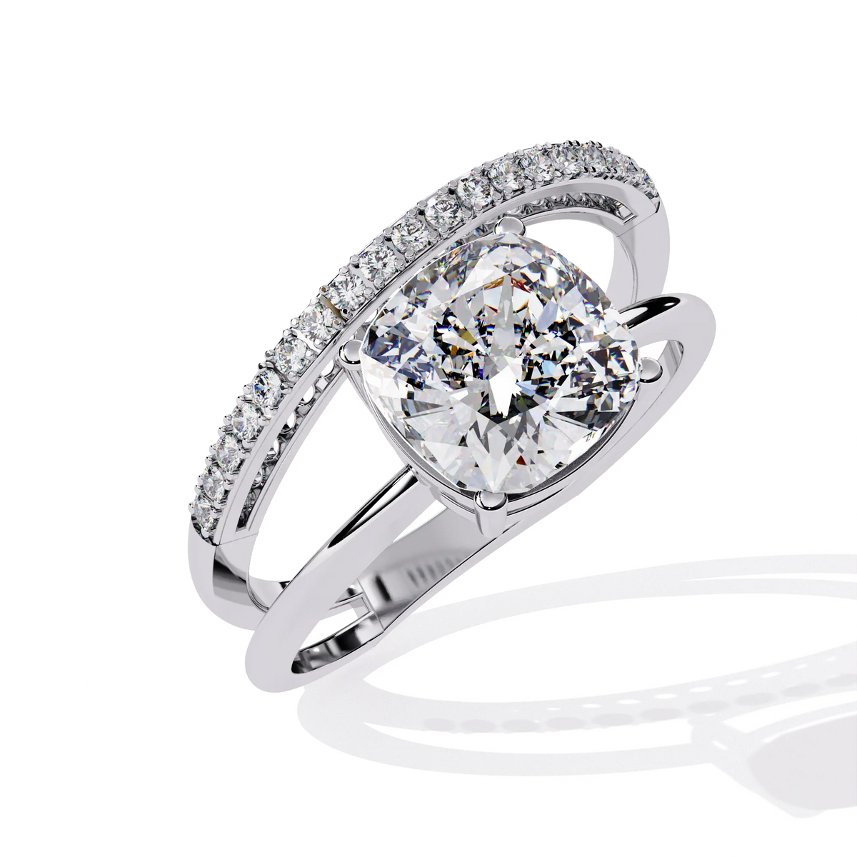 Ascent Cushion Lab Grown Diamond Ring - Ophiratbf