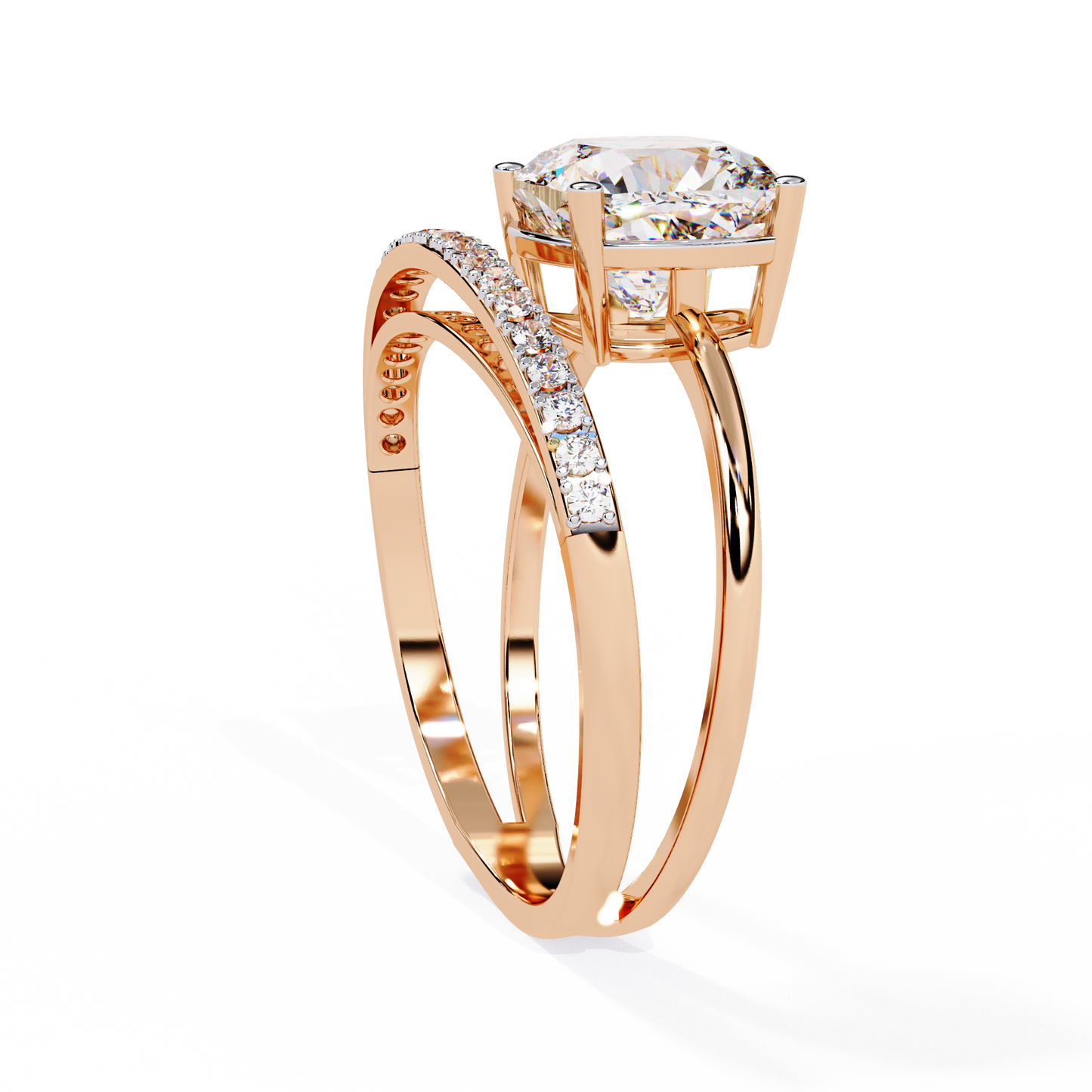 ascent cushion lab grown diamond ring