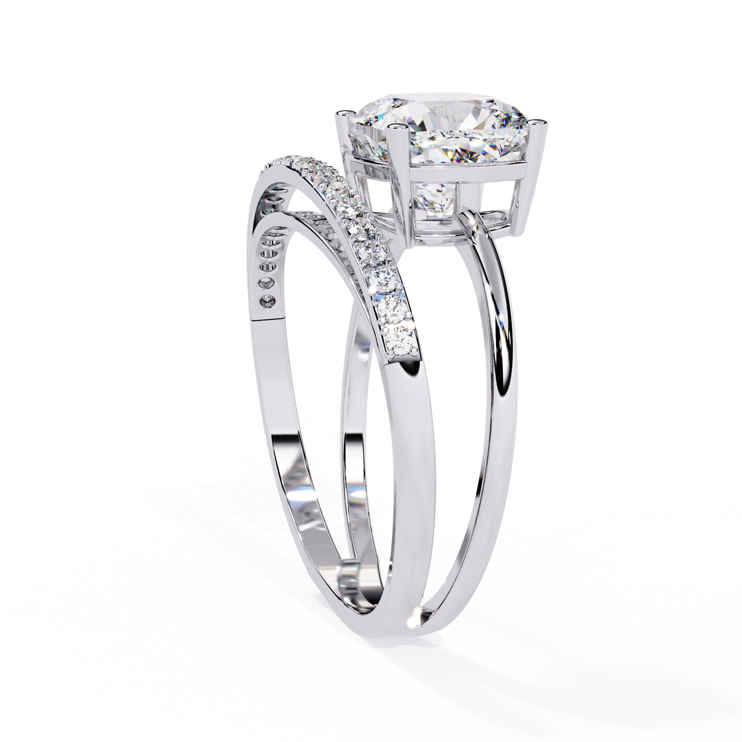 ascent cushion lab grown diamond ring