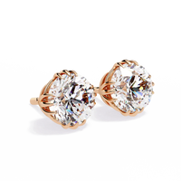 Sunlit Bloom Round Lab Grown Diamond Earrings - Ophiratbf