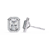 Gatsby Emerald Halo Lab Grown Diamond Studs - Ophiratbf