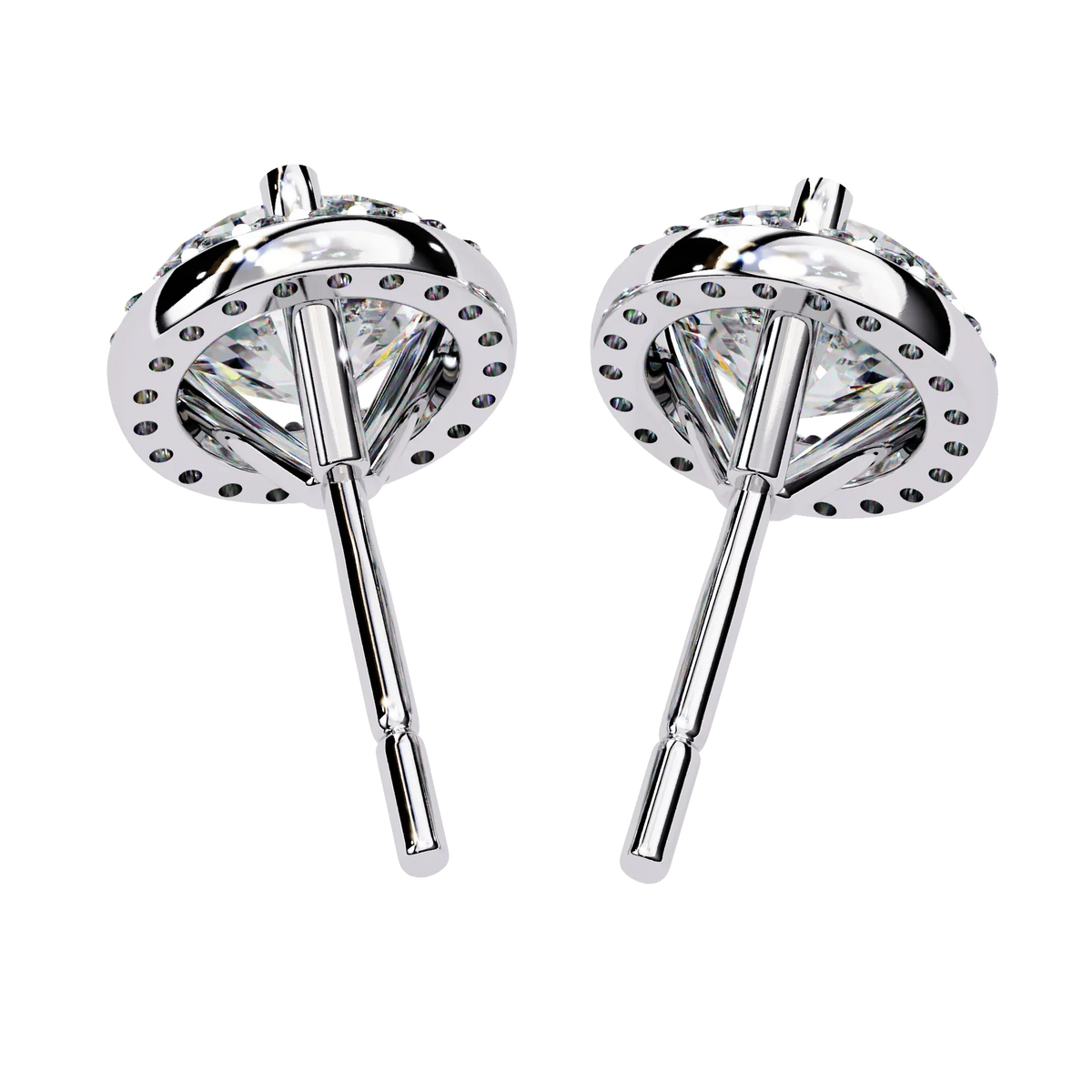 Eterna Classic Halo Lab Grown Diamond Studs - Ophiratbf