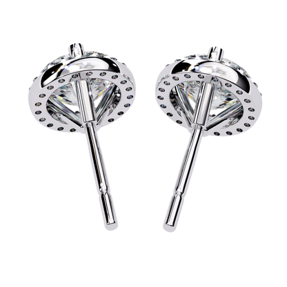 Eterna Classic Halo Lab Grown Diamond Studs