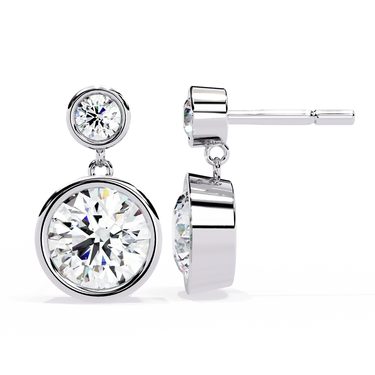 Aura Double Bezel Drop Lab Grown Diamond Studs - Ophiratbf