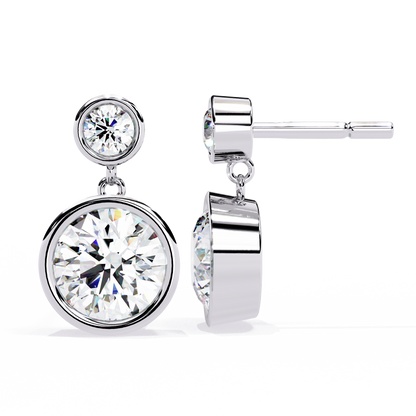 Aura Double Bezel Drop Lab Grown Diamond Studs