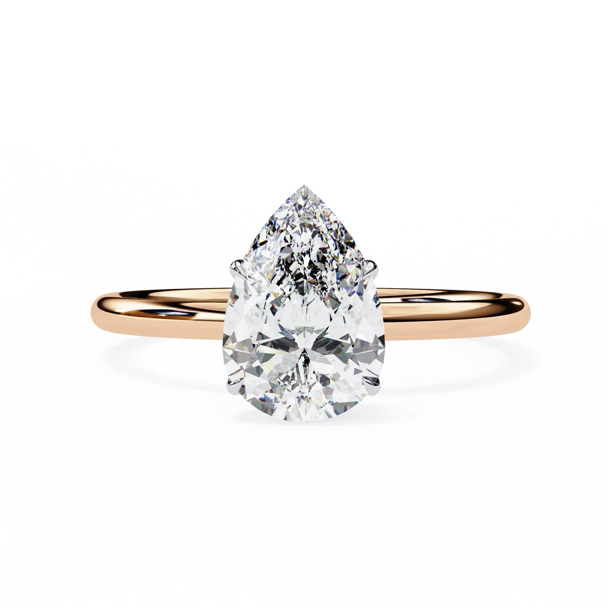 Pear Shape Lab Grown Diamond Solitaire Ring - Ophiratbf
