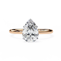 Pear Shape Lab Grown Diamond Solitaire Ring - Ophiratbf