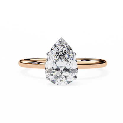 Pear Shape Lab Grown Diamond Solitaire Ring
