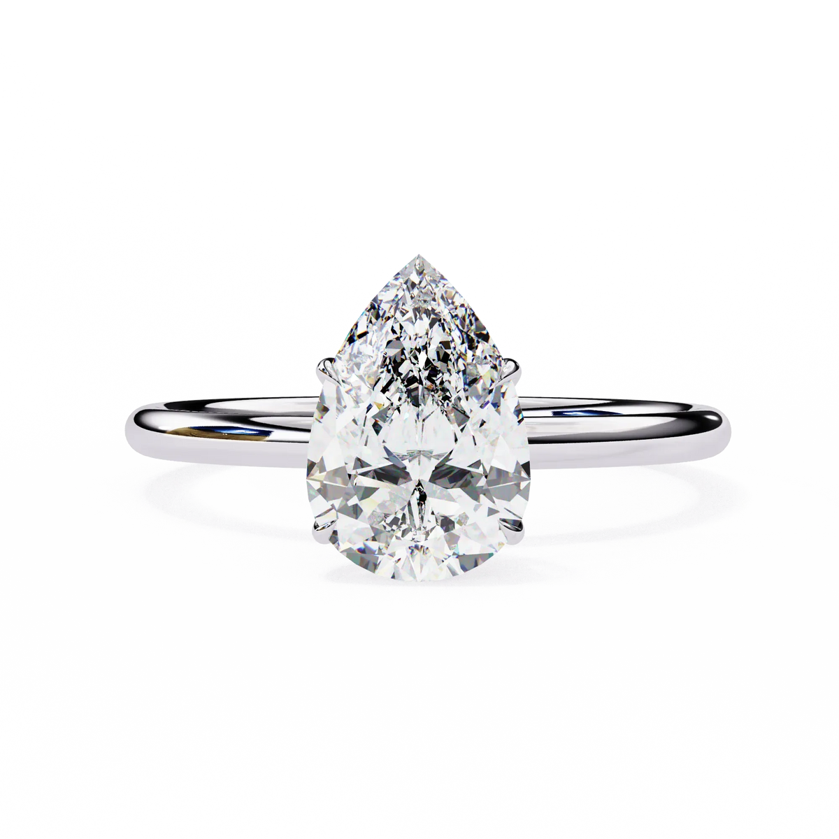 Pear Shape Lab Grown Diamond Solitaire Ring - Ophiratbf