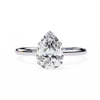 Pear Shape Lab Grown Diamond Solitaire Ring - Ophiratbf