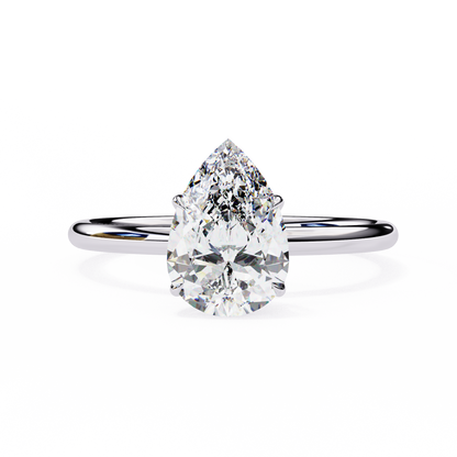 Pear Shape Lab Grown Diamond Solitaire Ring
