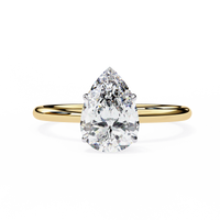 Pear Shape Lab Grown Diamond Solitaire Ring - Ophiratbf