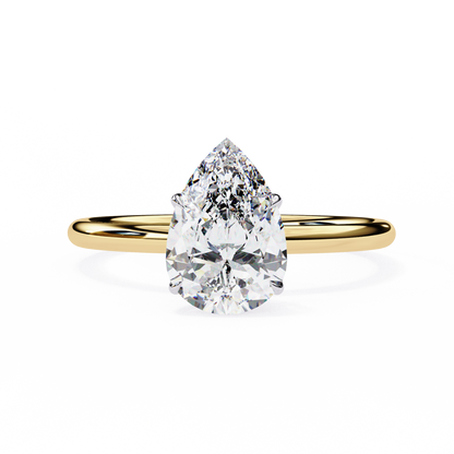 Pear Shape Lab Grown Diamond Solitaire Ring