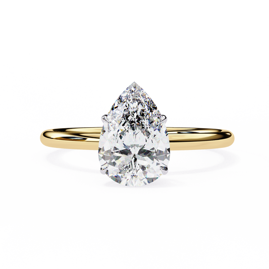Pear Shape Lab Grown Diamond Solitaire Ring