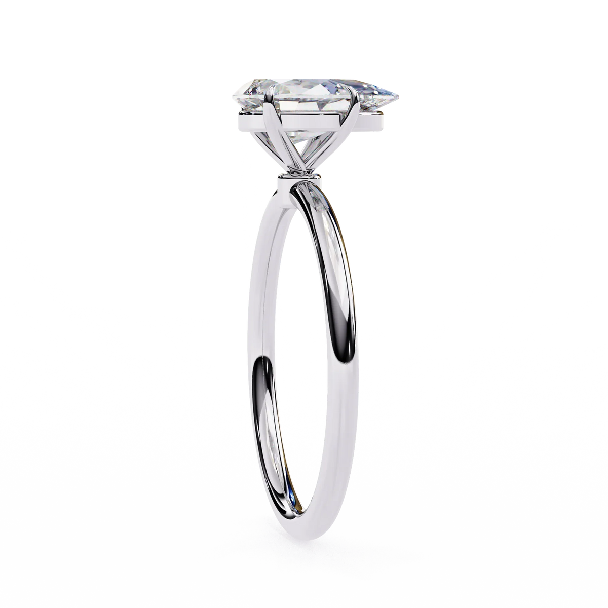 Pear Shape Lab Grown Diamond Solitaire Ring - Ophiratbf