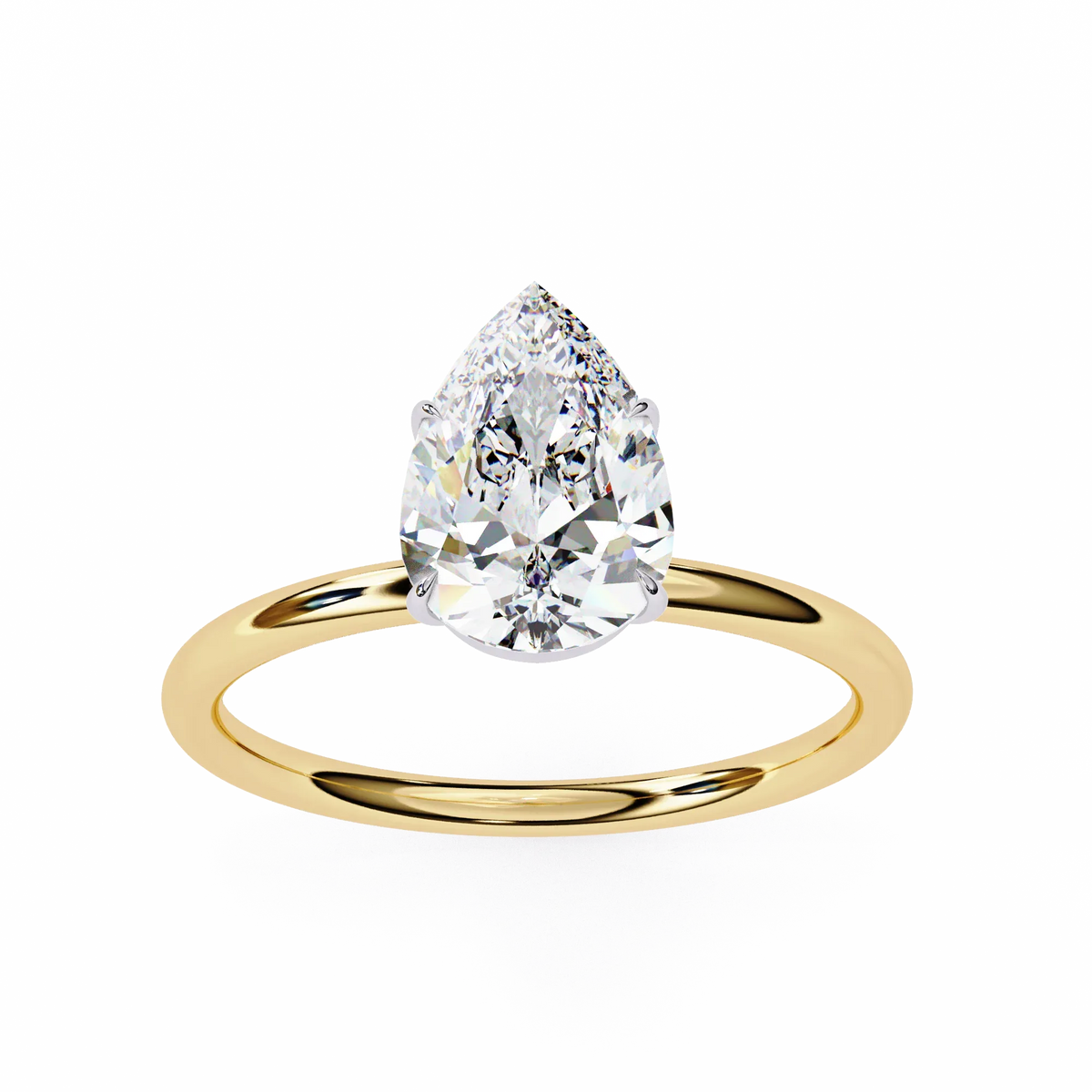 Pear Shape Lab Grown Diamond Solitaire Ring - Ophiratbf