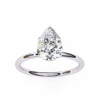 Pear Shape Lab Grown Diamond Solitaire Ring - Ophiratbf