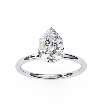 Pear Shape Lab Grown Diamond Solitaire Ring