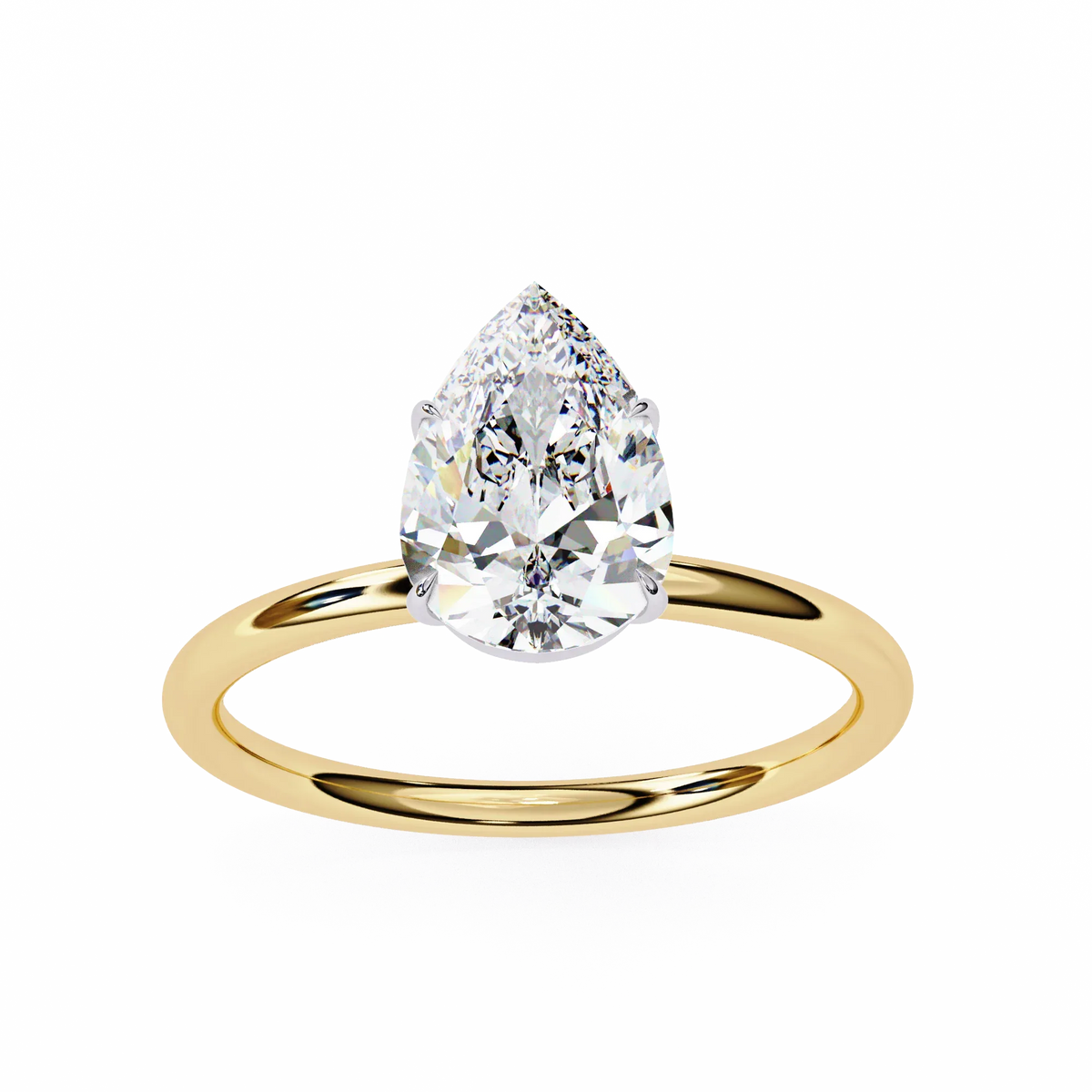 Pear Shape Lab Grown Diamond Solitaire Ring - Ophiratbf