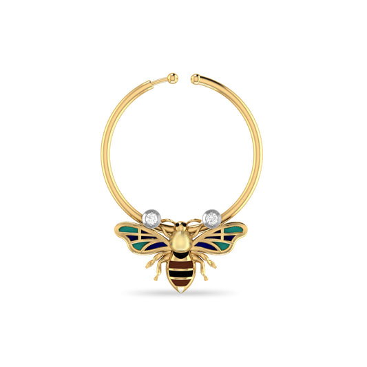 The Diamond Silver Honey Bee Septum Ring