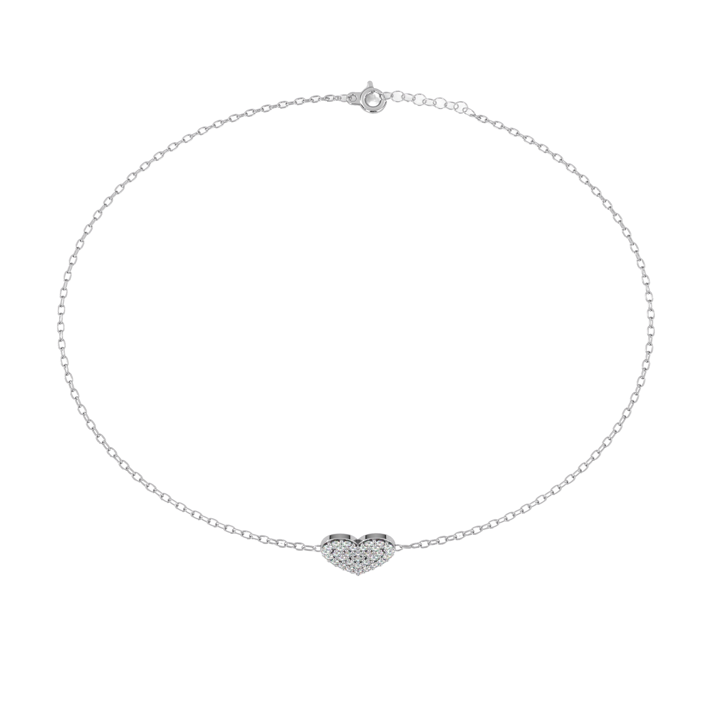 loveglow lab grown diamond heart bracelet