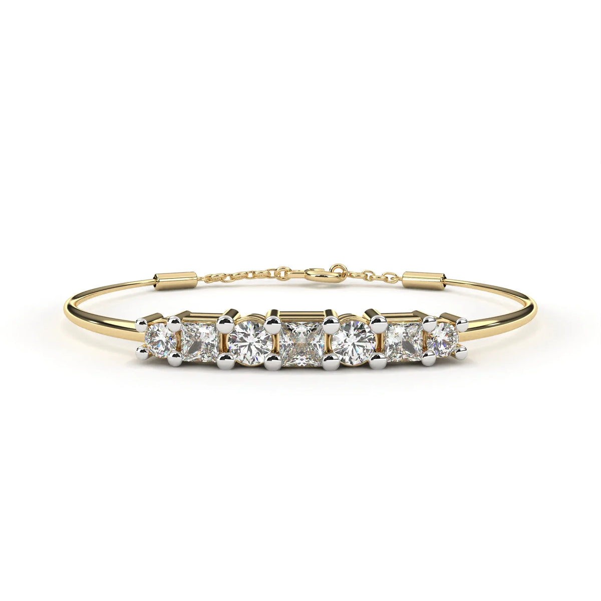 Alterno Princess & Round Lab Grown Diamond Bracelet - Ophiratbf
