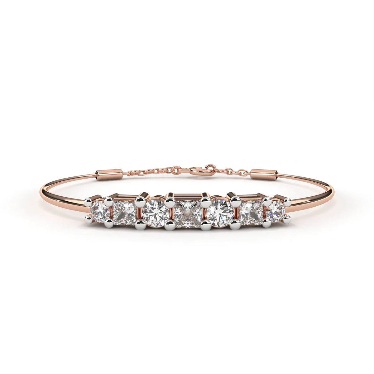 Alterno Princess & Round Lab Grown Diamond Bracelet - Ophiratbf