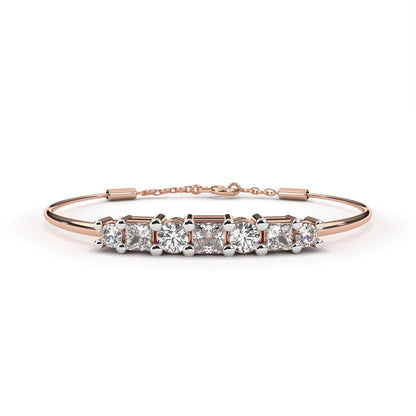 Alterno Princess & Round Lab Grown Diamond Bracelet