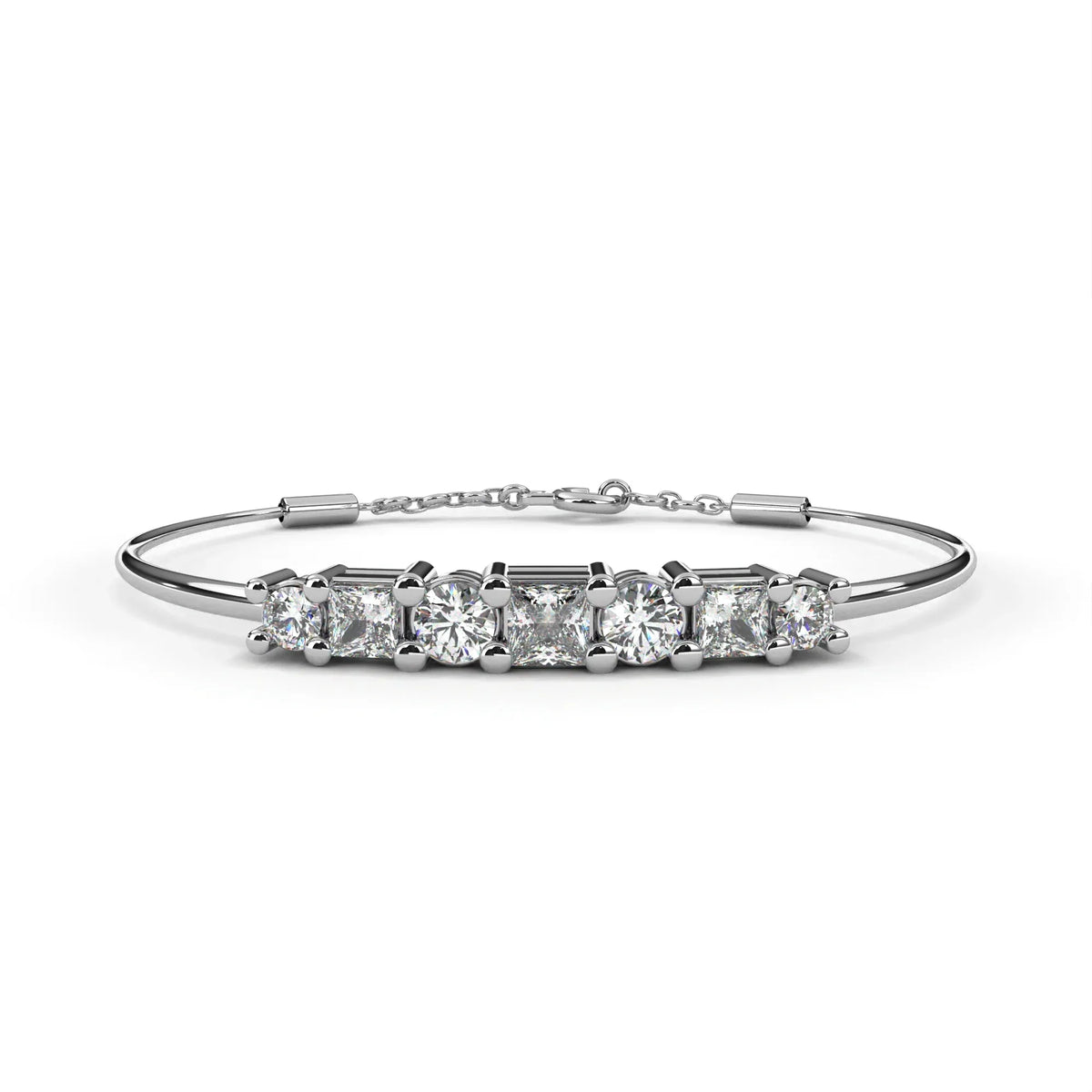 Alterno Princess & Round Lab Grown Diamond Bracelet - Ophiratbf