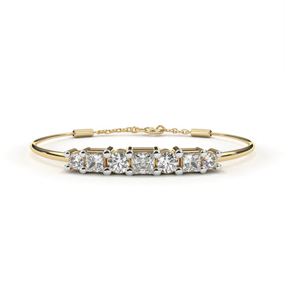 Alterno Princess & Round Lab Grown Diamond Bracelet