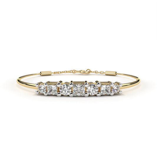 Alterno Princess & Round Lab Grown Diamond Bracelet