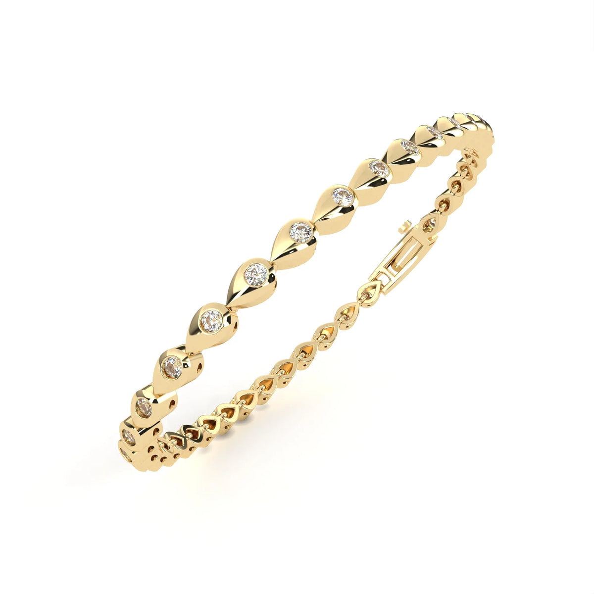 Fleur Twist Lab Grown Diamond Bangle - Ophiratbf