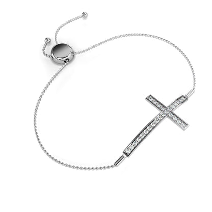Graceful Cross Lab Grown Diamond Bracelet