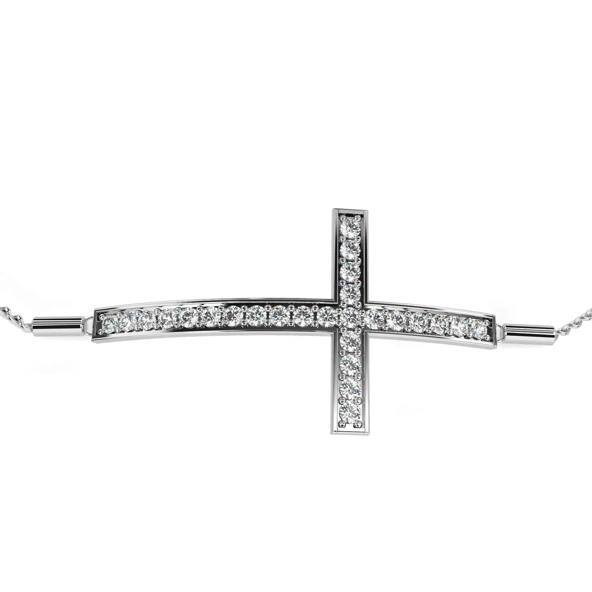 Graceful Cross Lab Grown Diamond Bracelet - Ophiratbf