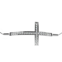 Graceful Cross Lab Grown Diamond Bracelet - Ophiratbf