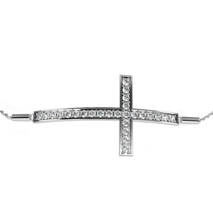 Graceful Cross Lab Grown Diamond Bracelet