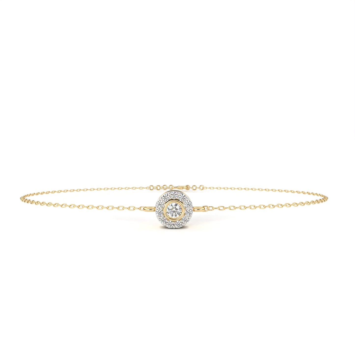 lumière halo lab grown diamond chain bracelet