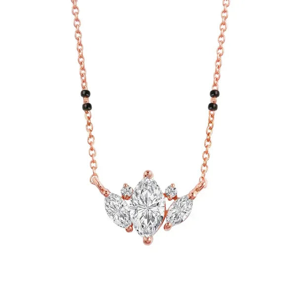 3-stone Marquis Solitaire Mangalsutra - Ophiratbf