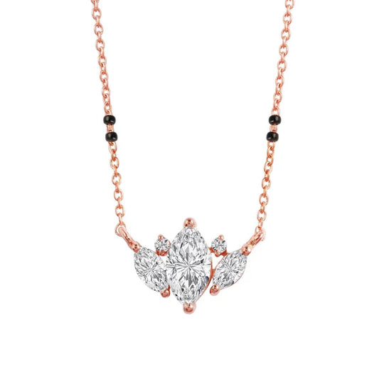 3-stone Marquis Solitaire Mangalsutra