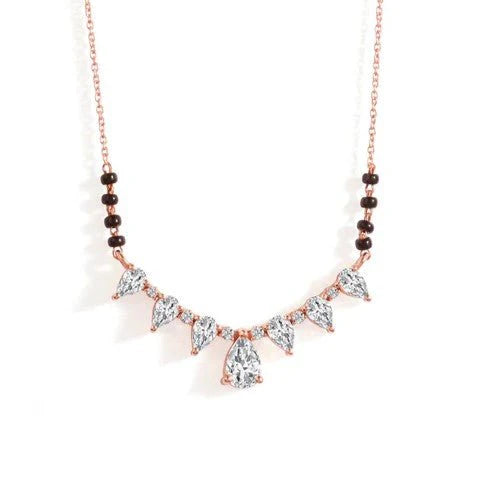 7-stone Pear Shape Solitaire Mangalsutra