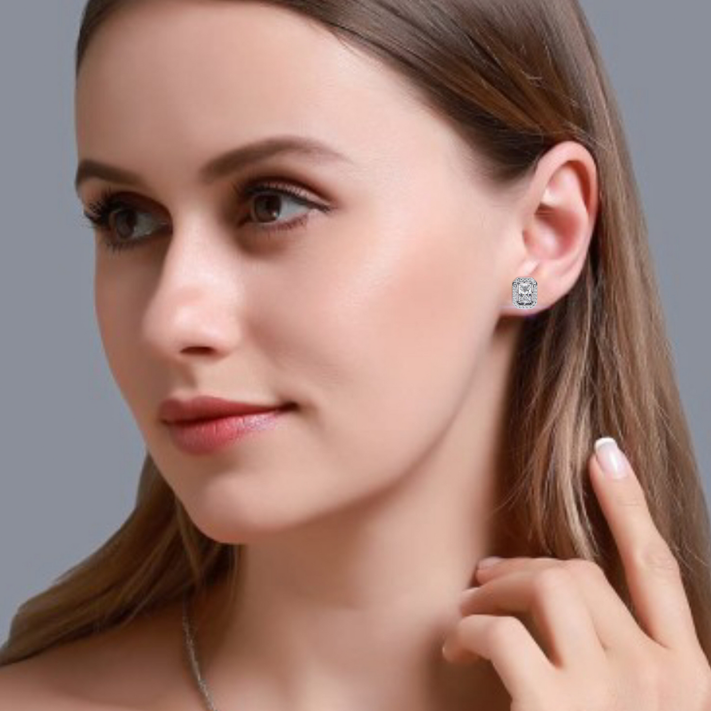 gatsby emerald halo lab grown diamond studs